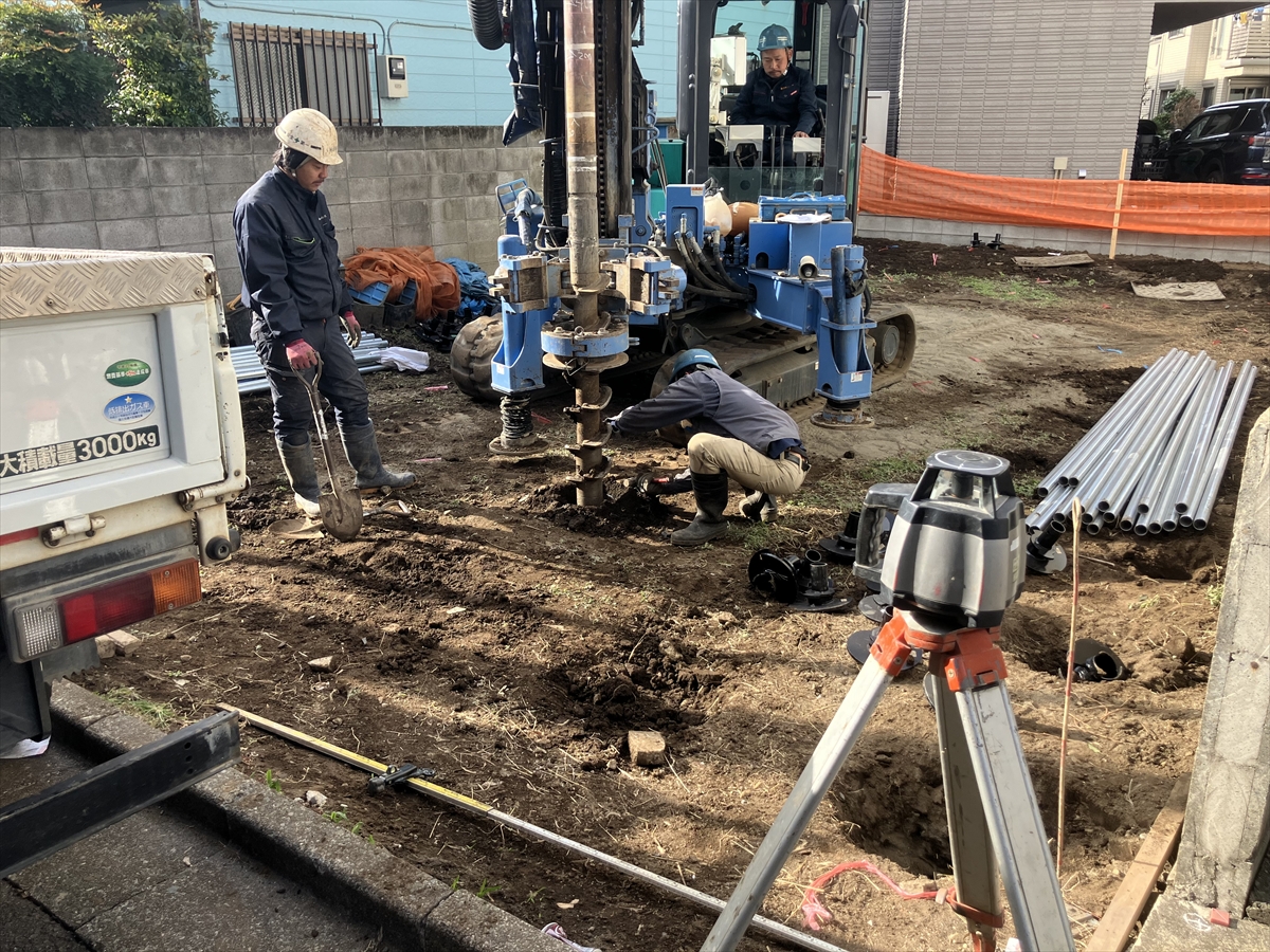 コトブキホームビルダー目黒区A邸AP　杭工事